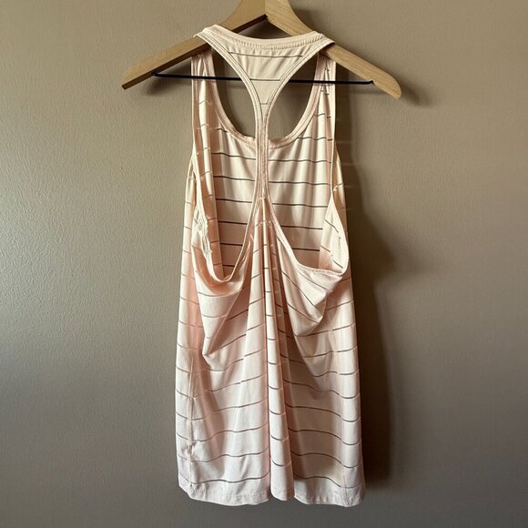 Women's XL Athleta Stripe Mesh Chi Tank Light Pink Racer Back - Picture 3 of 9